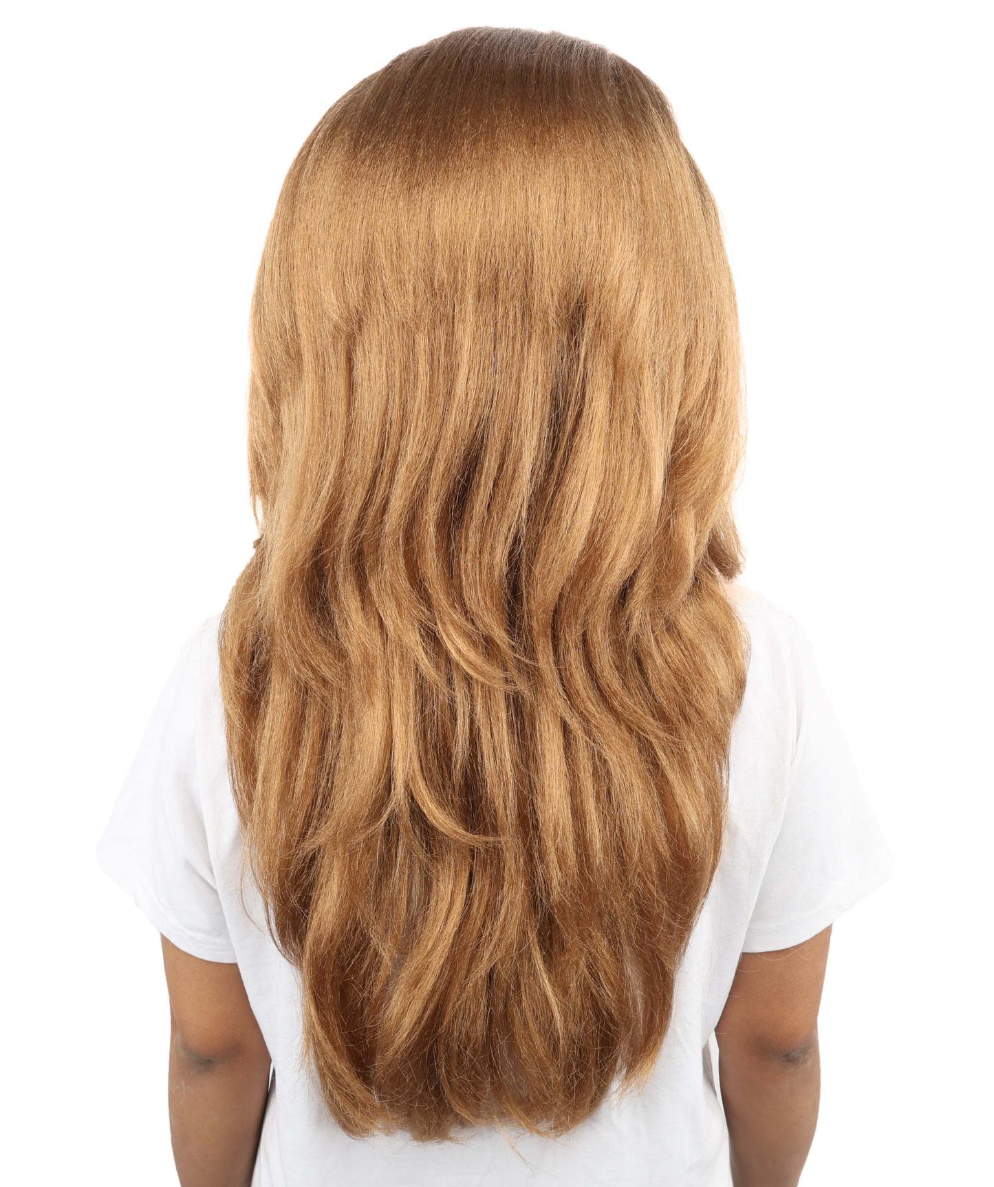 HPO Women's Retro Headband Long Multicolor Wig | 24 Inch Voluminous Honey Brown Swept Bangs | Party Halloween Cosplay Theater Pop Star Costume Events