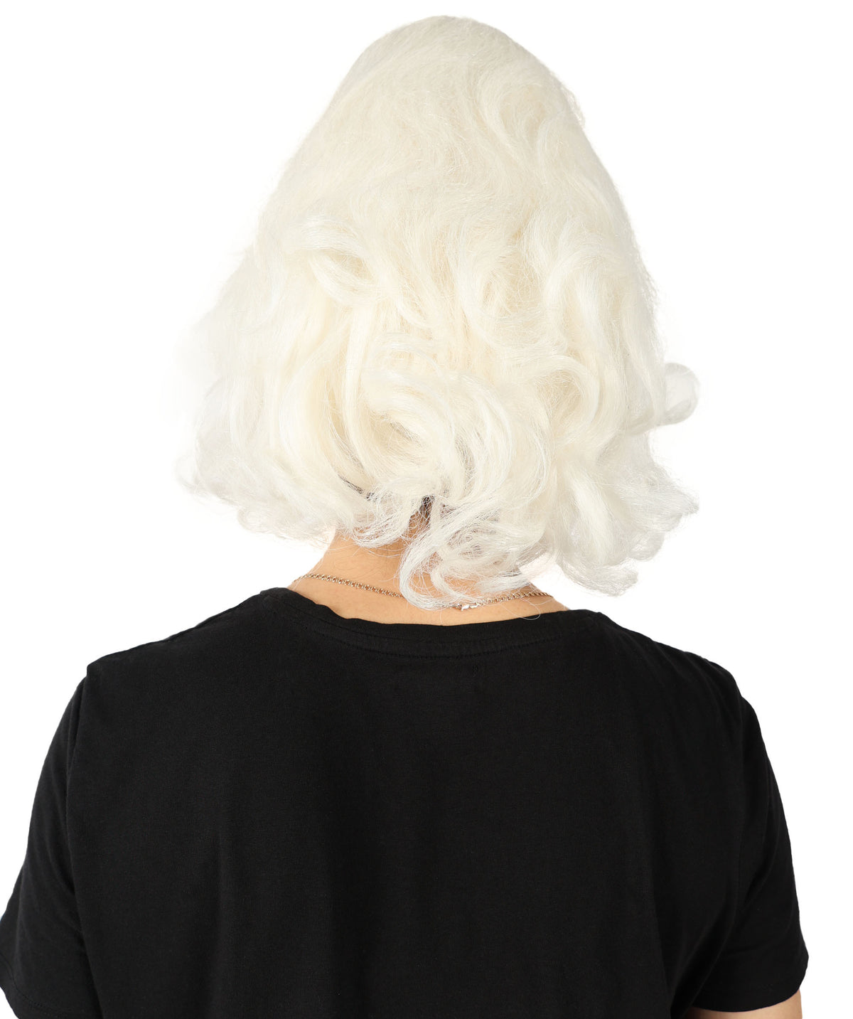 HPO Georgina Custom Wig for Women, White Wavy Elegant Styling, Premium Breathable Capless Cap with Flame Retardant Synthetic Fiber Hair