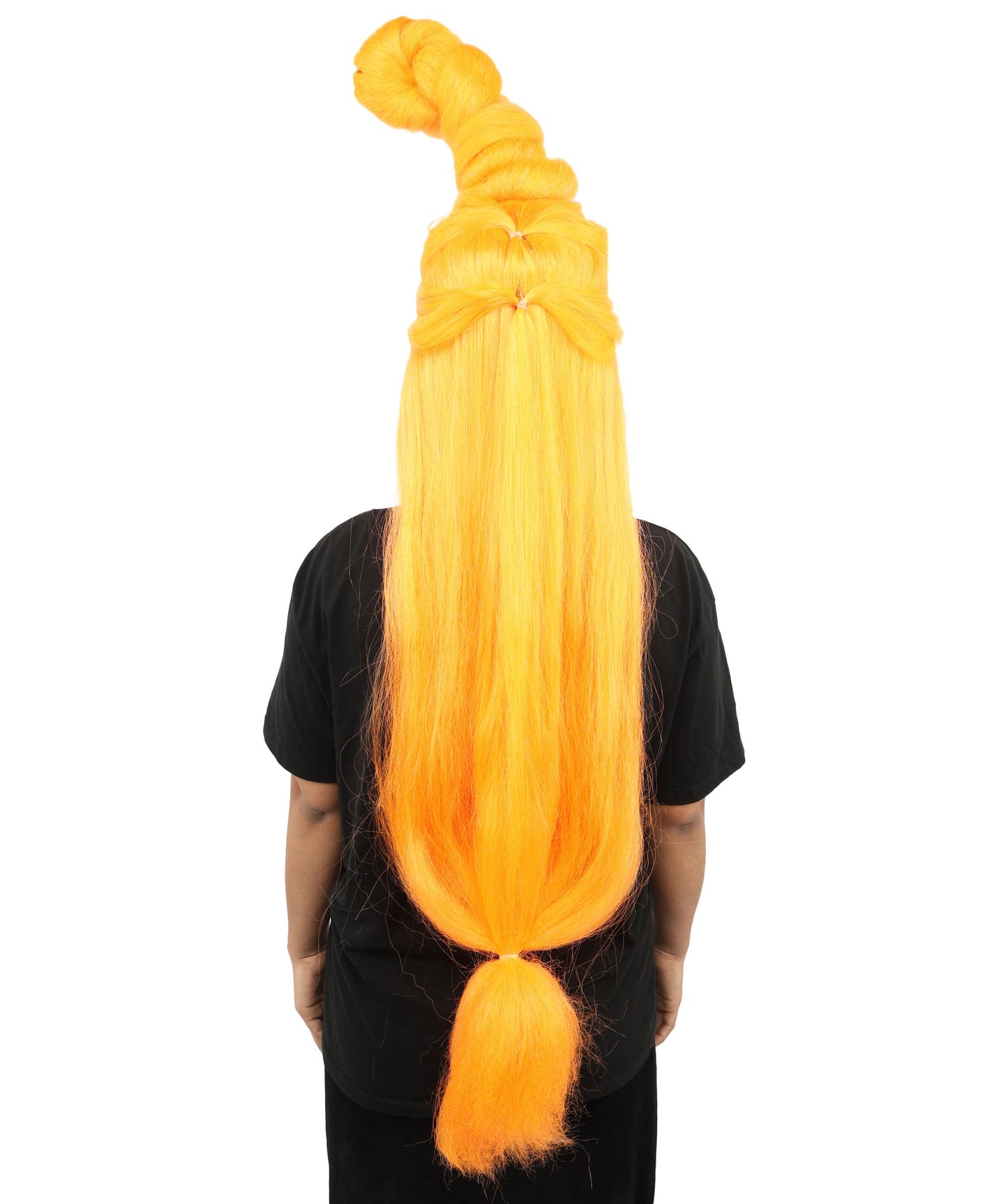 HPO Adult Women's Sculpted Loop Topknot Wig | Multiple Color Options | Create of synthetic fiber, gravity-defying twisted vertical bun with long face-framing strands, breathable base | Party, Halloween, theater, drag, performance, costume events