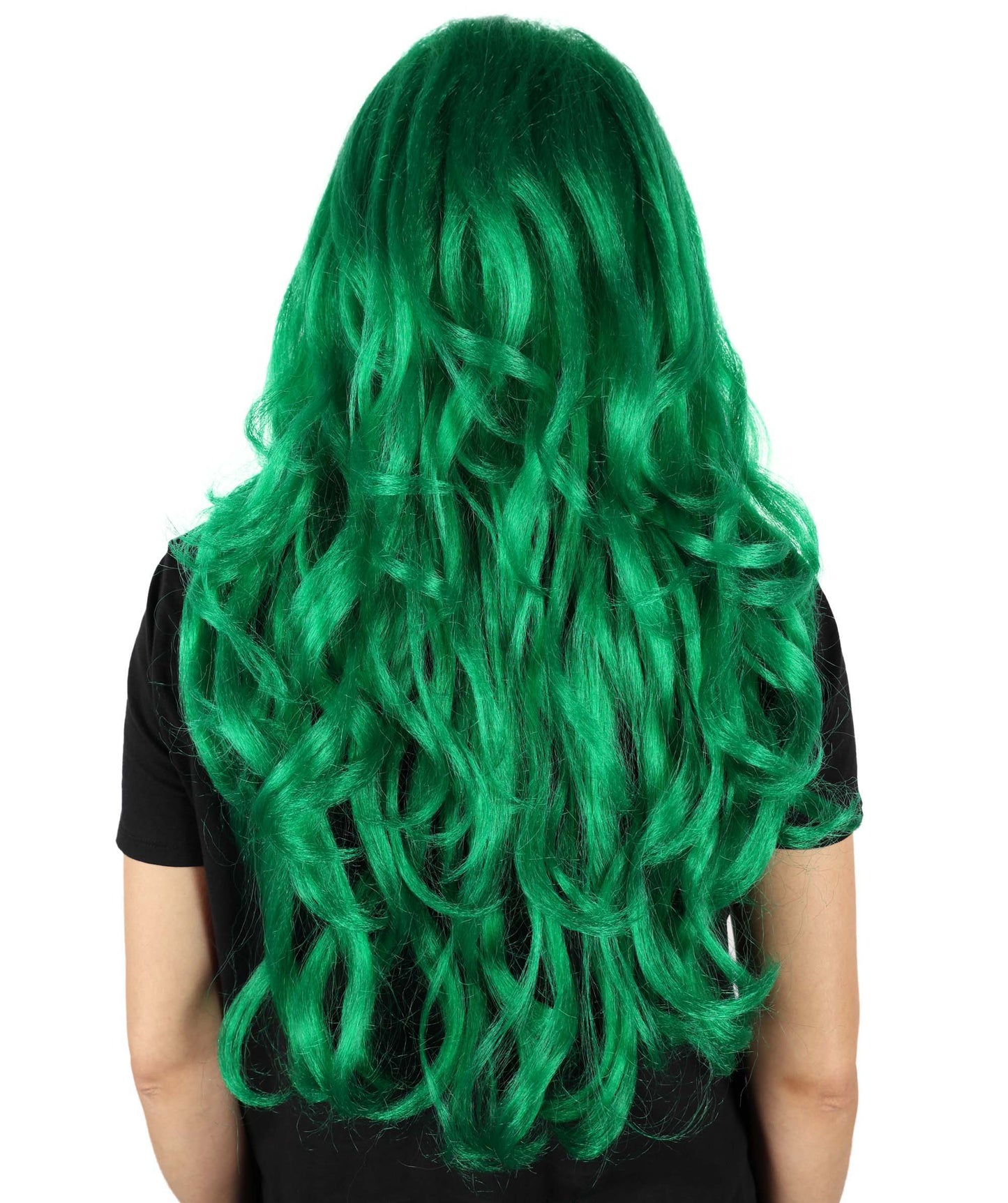 HPO Women’s 60cm Extra Long Wavy Green Wig | Mermaid-Inspired Fantasy Wig for Costume, Anime, and Themed Events