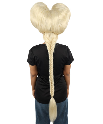HPO Women’s Extra Long Golden Brown Count Dracula Wig | 42 Inch Synthetic Hairpiece Ideal for Gothic Noble Costume Halloween Cosplay Party Fancy Dress