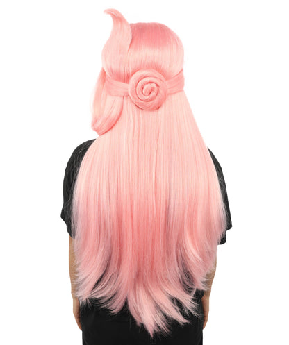 HPO Adult Women's Anime Character Wig | Multiple Color Options | Synthetic Fiber with Side Swept Bangs and Top Tuft | Halloween Party and Comic Con Events