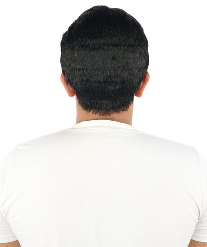 HPO Men's Side Swept Undercut Wig | Short Brown Texture with Tapered Sides, Heat Resistant Synthetic Fiber & Breathable Net | Halloween, Space Ranger Cosplay, Sci-Fi Theme Party & Roleplay