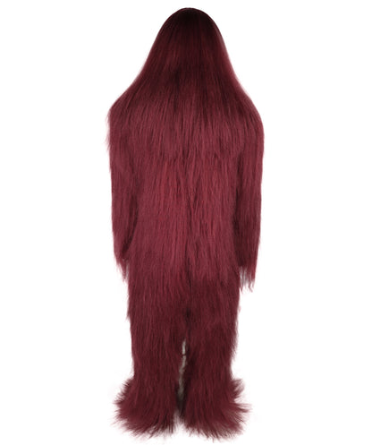HPO Unisex Extreme Hairy Person Costume, Mask and Bundle - Full-Body Hair Suit Extra-Long Ash Brown Costume Wig for Halloween, Cosplay & Parties