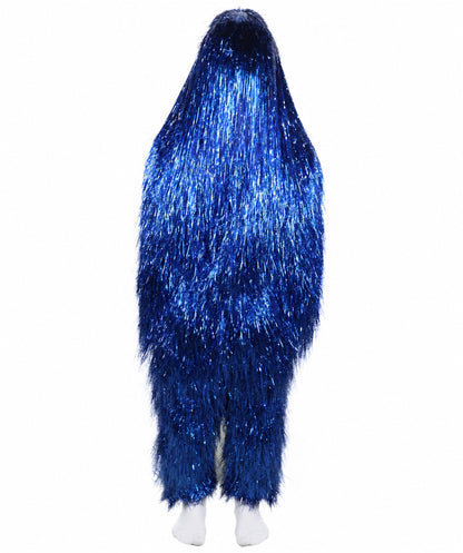 HPO Unisex Teen Extreme Tinsel Hairy Person Costume Bundle & Mask Set - Full-Body Tinsel Hair Suit Extra-Long Costume Wig for Halloween, Cosplay & Parties - Multiple Color Options