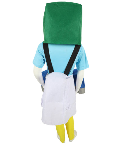 HPO Teen Game Character Costume Set | Multicolor Dress with White Apron, Head Accessory & Leg Socks | Roleplay Outfit for Halloween & Cosplay