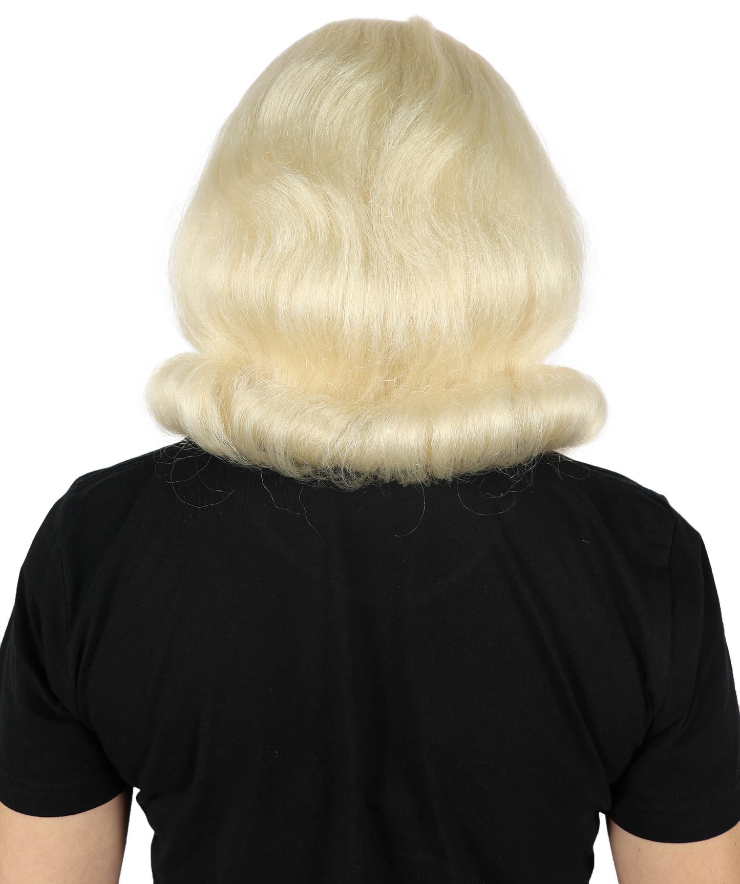 HPO Adult Woman 60's Flick-Up Blonde Wig – Retro Flipped Bob for Vintage & Costume Parties,Premium Breathable Capless Cap with Flame Retardant Synthetic Fiber Hair