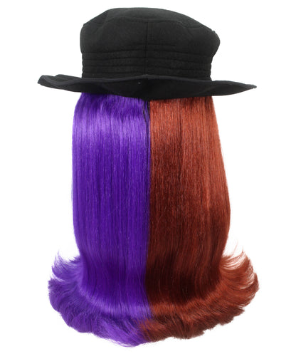 Brown & Purple Straight Creature Wig