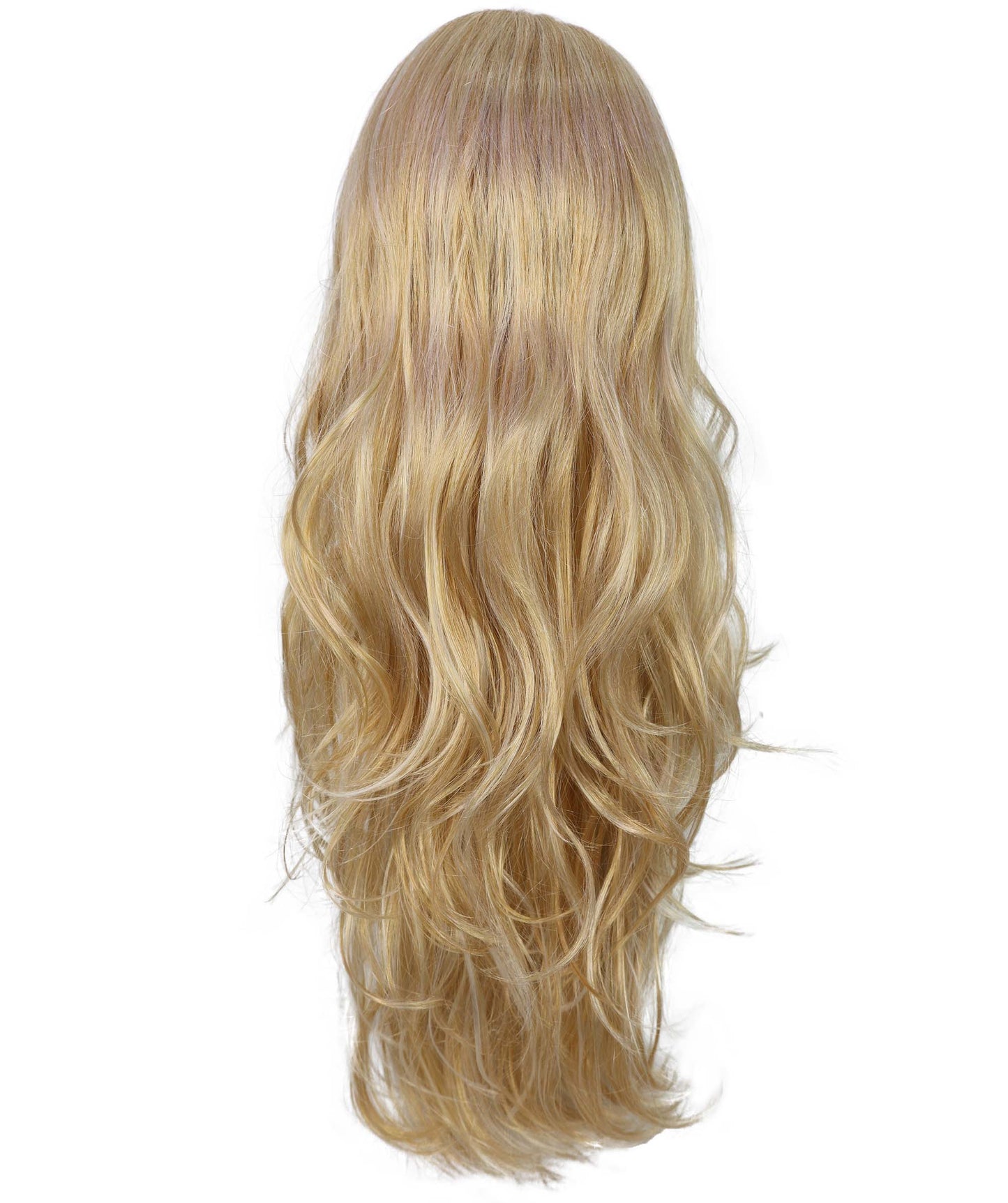 HPO Women Wavy Hot Honey Blonde Wig – Perfect for 70s Disco, Retro Costumes, Halloween and Cosplay, Themed Events, Breathable and comfortable cap design