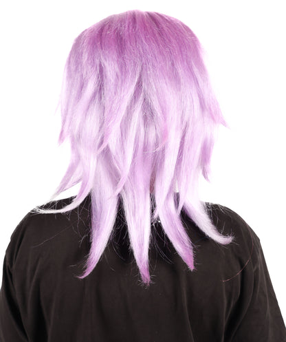 HPO Adult Women’s Anime Cosplay Wig – Short Purple Synthetic Hairpiece, Parties, and Festivals