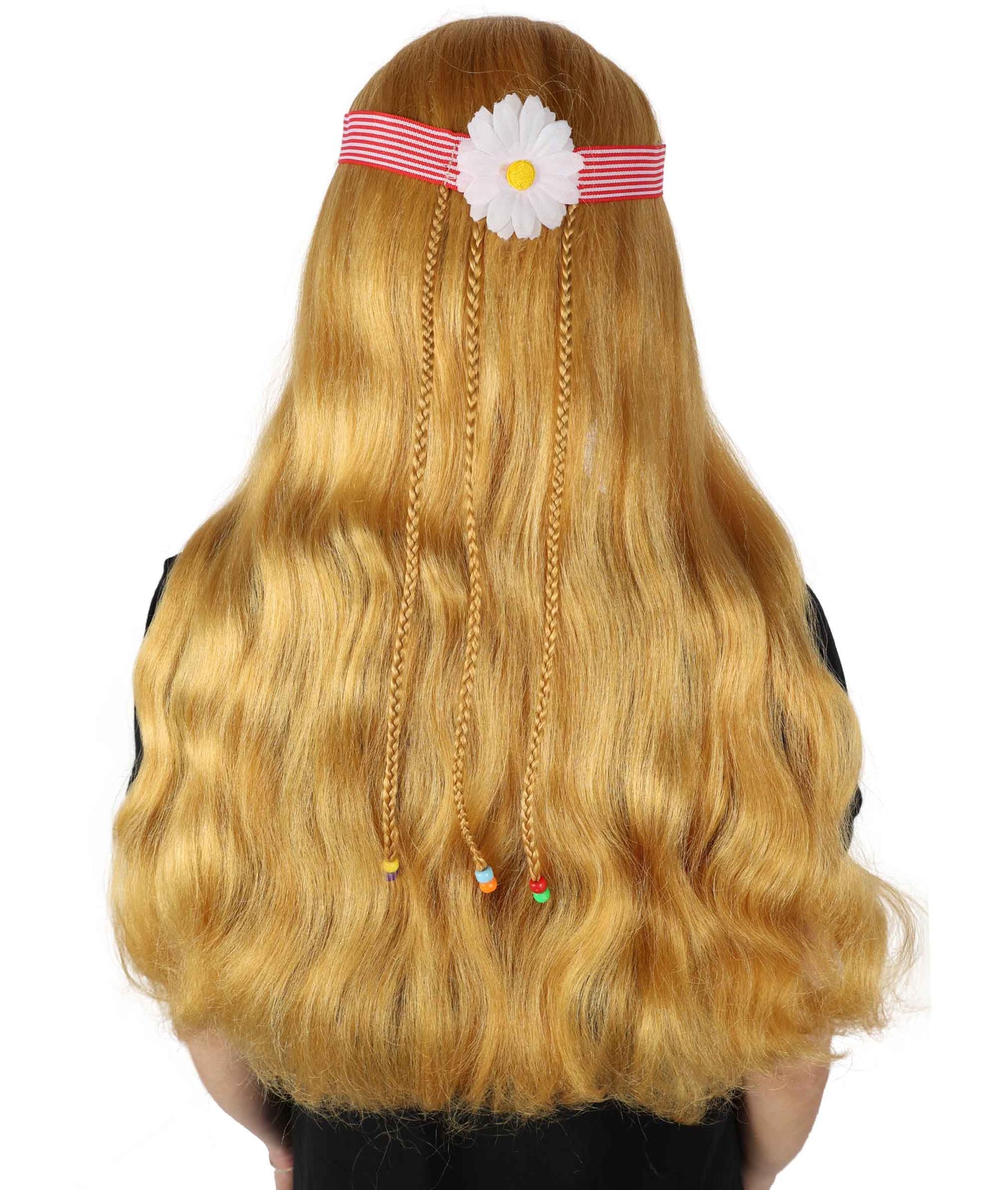 HPO Women's 60's Long Multiple Hippie Groovy Wig, Flame-retardant Synthetic Fiber