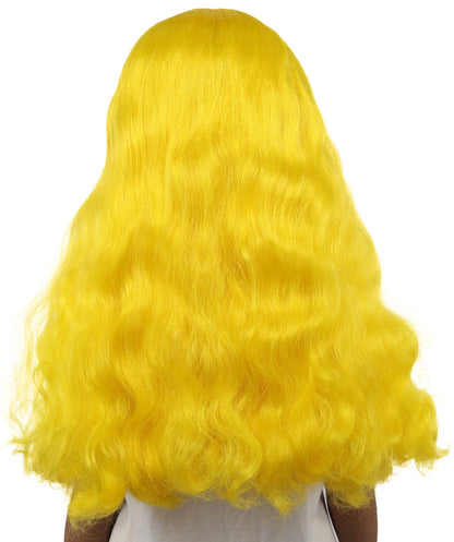 HPO Adult Women's Long Wavy Wig | Multiple Color Options | Center Parted Ginger Curls with Voluminous Ends, Heat Resistant Synthetic Fiber & Breathable Cap | Halloween, Teen Roleplay, Theater, Themed Party & Costume Events