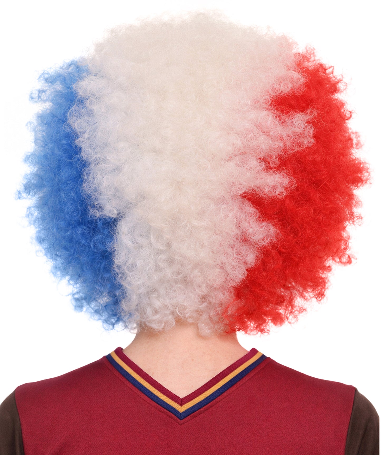 France National Flag Afro Wig | National Pride Patriotic Halloween Hair| Premium Breathable Capless Cap