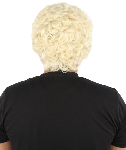 HPO Men’s Short Brown Curly Wig Beard & Mustache Set – Messy Sleepy Style Wig with Natural Afro Curls | Animated Movie-Inspired for Halloween & Cosplay Characters