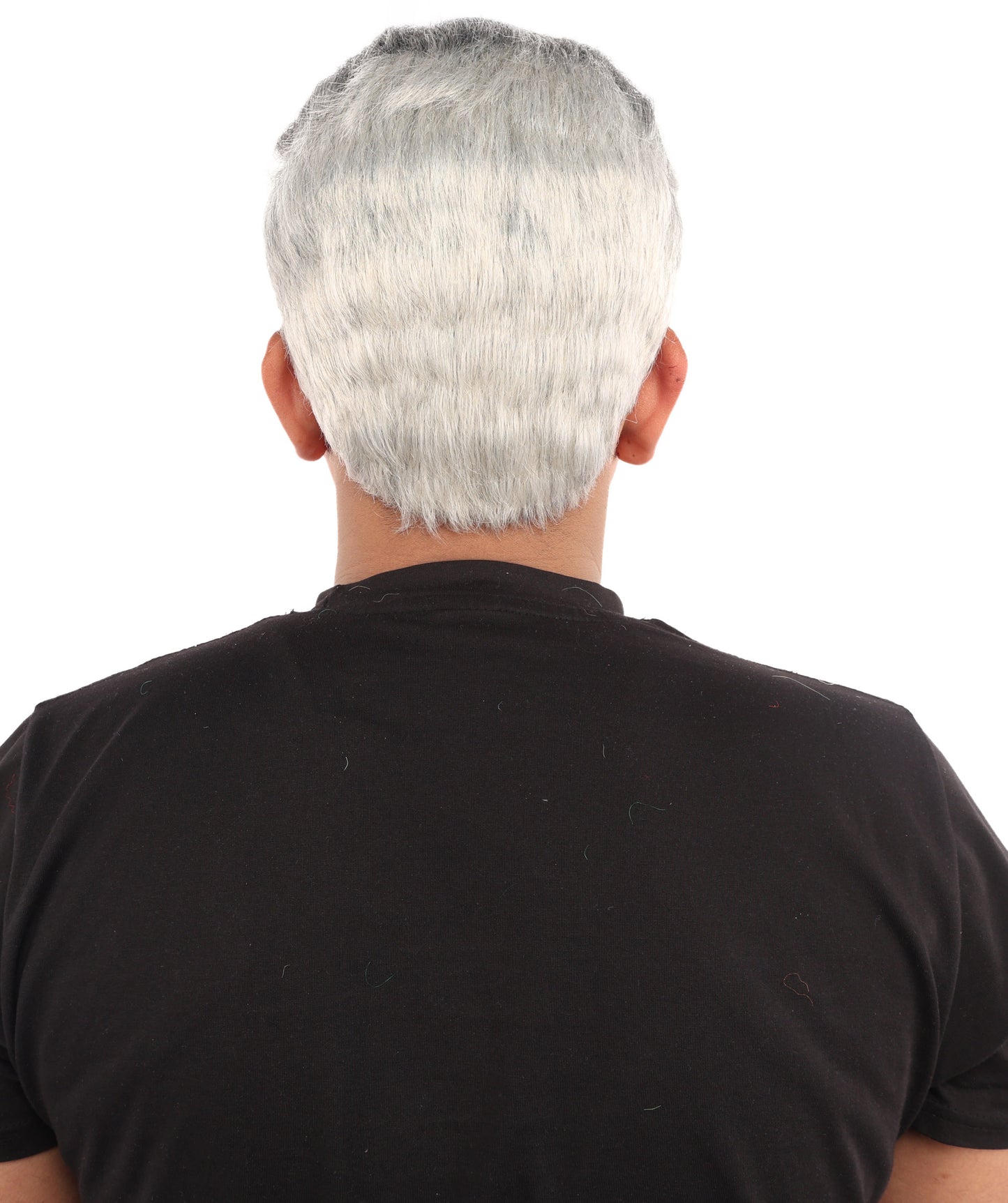 HPO Men’s 9 Inch Short Gray Wig | Capless Synthetic Hair | Ideal for Halloween , Historical and Fantasy Character Cosplay