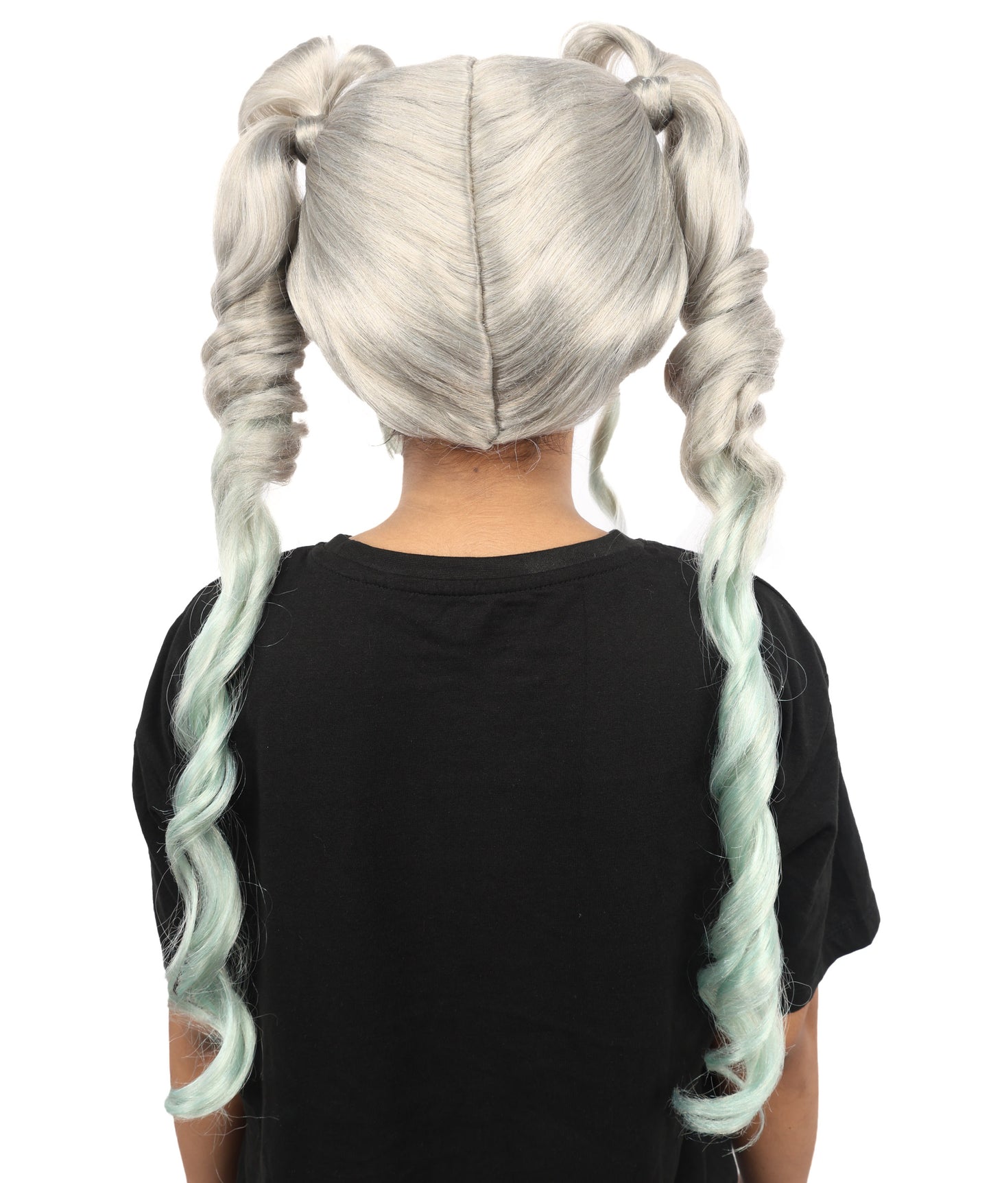 HPO Women's Long Layered Grey Anime-Style Wig with Rounded Bangs | Synthetic  Hair for Halloween, Cosplay, Festivals, Parties & Stage