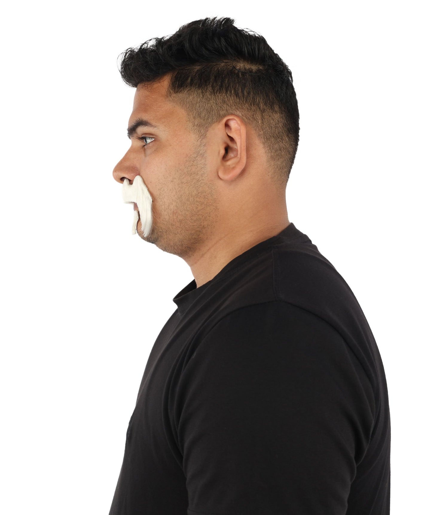 HPO Adult Men’s Bold Horseshoe Mustache with Chin Beard Set – Multiple Color Options - Flame-retardant Synthetic Fiber Fake Facial Hair | Ideal for Halloween Parties, Cowboy, Police Roleplay and Themed Events