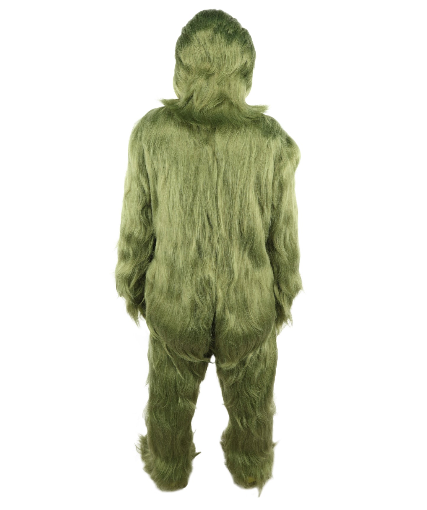 Furry Monster Grinch Christmas Olive Green Santa Costume, Ideal for Halloween