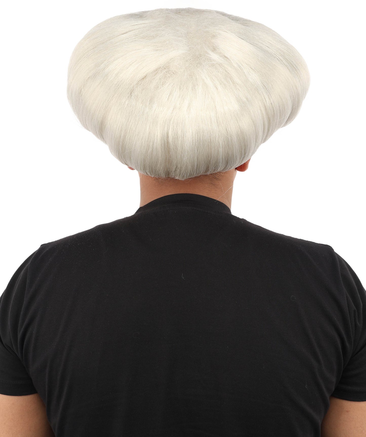 HPO Men's Mad Scientist Wig | High Volume White Vertical Hair with Faux Bald Cap Top & Structured Styling | Halloween Costume Party Theater Prop & Dress Up Accessory | Multicolor Options