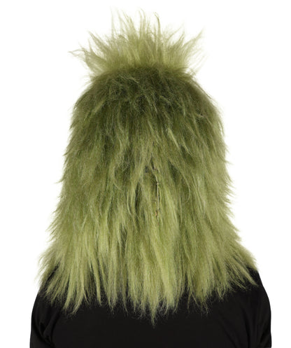 HPO Adult Unisex Olive Green Monster Soft Furry Full Costume, Bundel Set with Mask | Cosplay Mask | Flame-retardant Synthetic Fabric