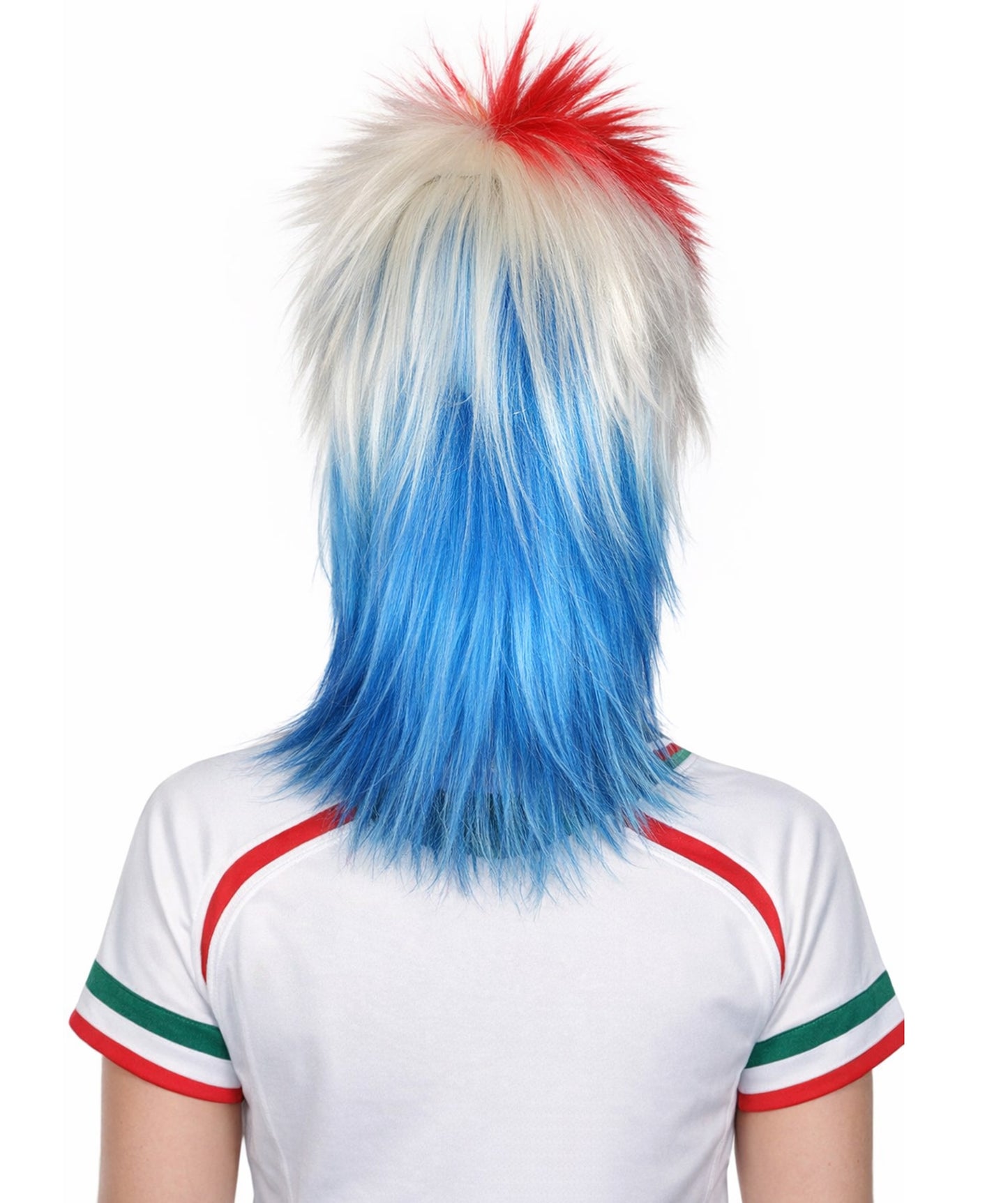 Costa Rica Flag Sports,80's Mullet Wig | Premium Breathable Capless Cap