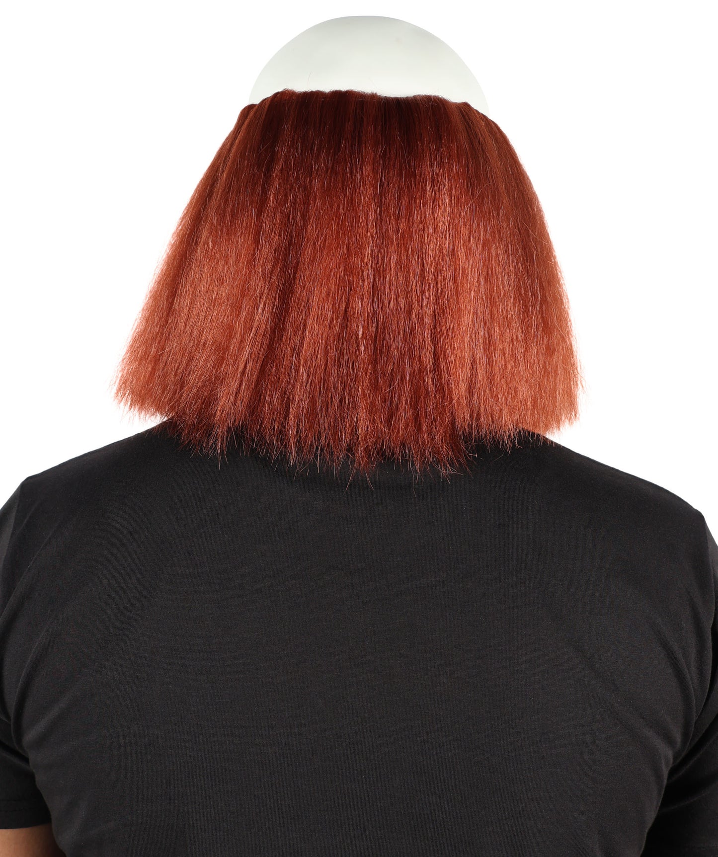 HPO Men's Bald Deluxe Silly Boy Auburn Wig | Comical Bald Cap with Hair Tufts | Hairpiece for Halloween Cosplay Parties Stage & Roleplay
