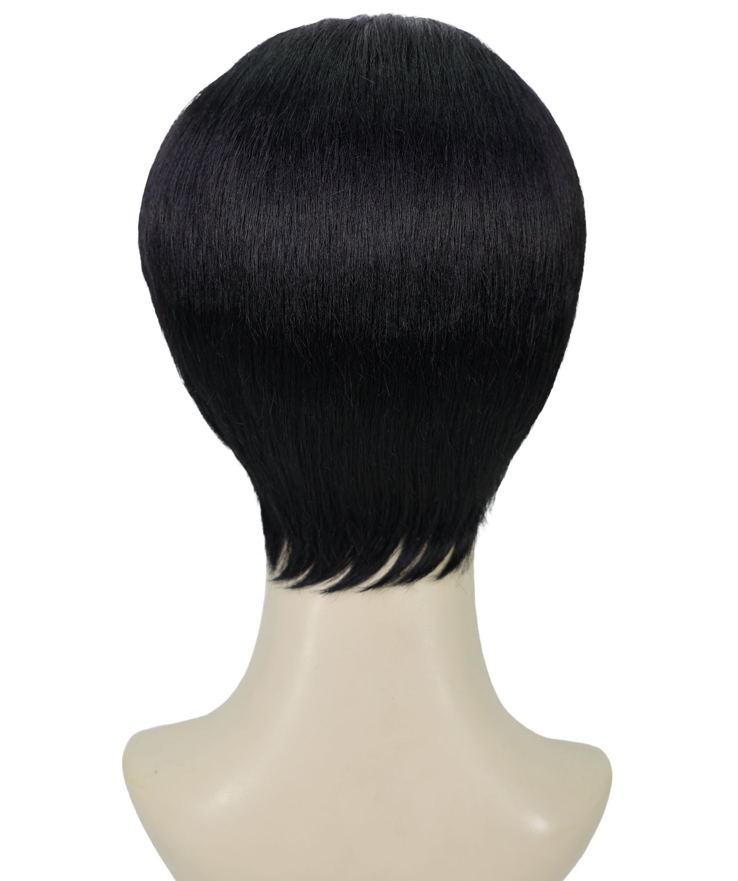 HPO Adult Women’s Sculpted Pixie Cut Wig with Defined Sideburns | Halloween Wig | Flame-Retardant Synthetic Fiber | Capless Adjustable Design for Breathable Fit
