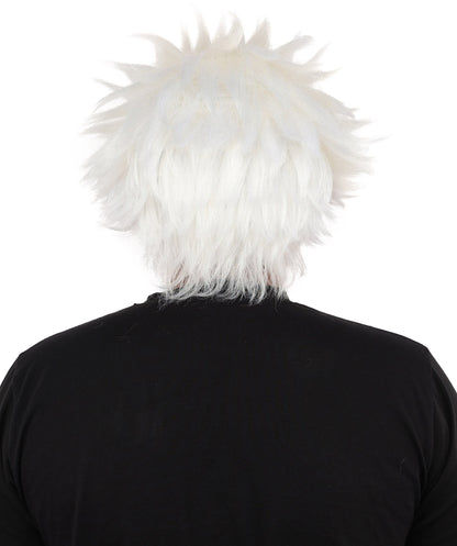 HPO Adult & Teen Men’s 11-Inch Spiky Wig with Beard Set | Multiple Color Options, Ideal for Cosplay, and Themed Events | Bold Style for Fun and Creative Looks