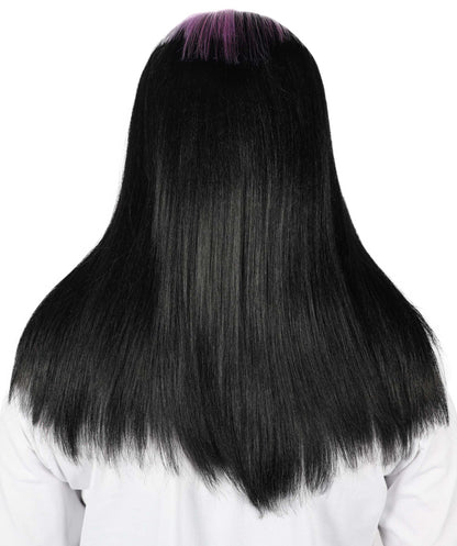 Billie Pop 80's Mullet | Black Wig with Neon Green Roots and Choppy Bangs | Premium Halloween Wig