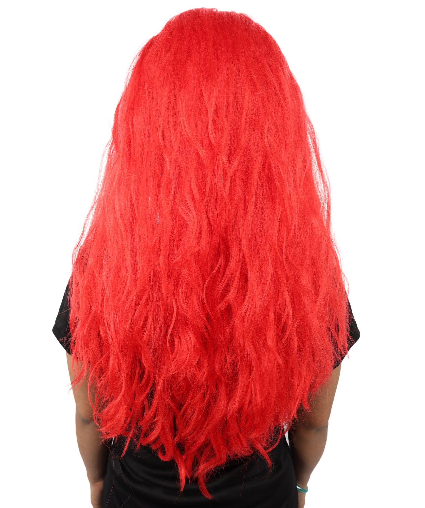 HPO Women’s Pink Long Wavy Wig | 25 Inch Long Hair with Capless Cap Design | Ideal for Playful at Halloween Cosplay, and Themed Parties