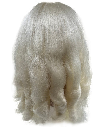 Adult Santa Claus Long Creamy white Wig & Curly Beard Set | Extra Long Festive Holiday Wig for Men | Breathable Capless Cap for Christmas, Cosplay, Parties & Events