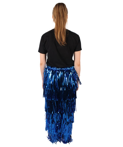HPO Adult Women's Tinsel Fringed Tiered Multiple Color Options Trousers, Perfect for Halloween, Flame-retardant Synthetic Material