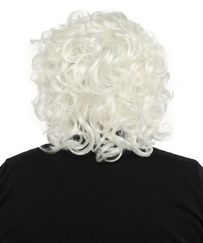 HPO Men’s 80s Light Brown Curly Mullet Wig | Flame-retardant Synthetic Fiber | Retro Movie Character Inspired Hairpiece for Cosplay & Halloween