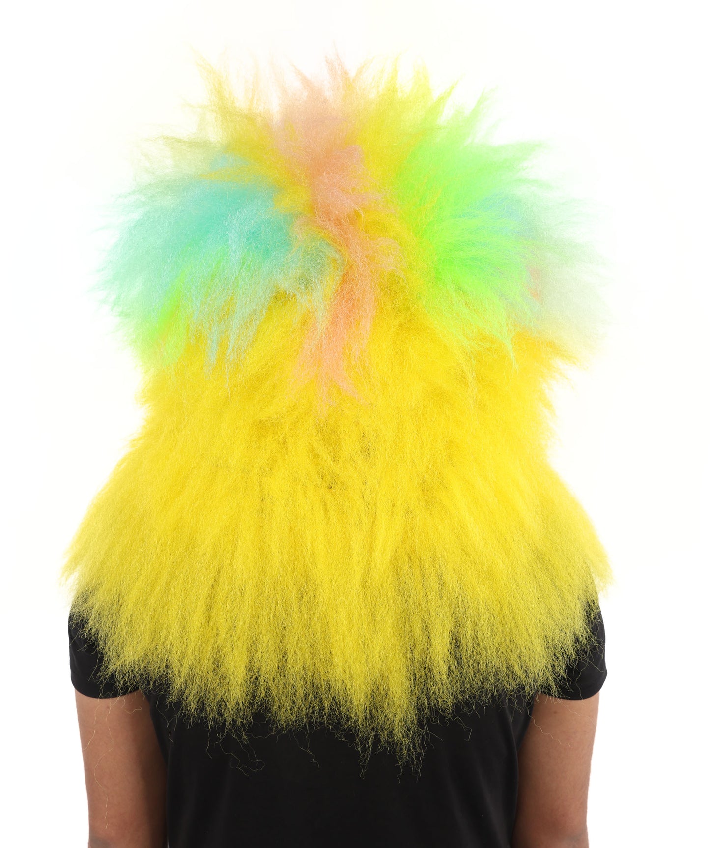 HPO Adult 74 Inch Full Animal Monster Bundle Costume & Mask Set – Yellow & Blue Furry Outfit with Screaming Head Mask | Ideal for Mascot Shows, Theater & Party Characters