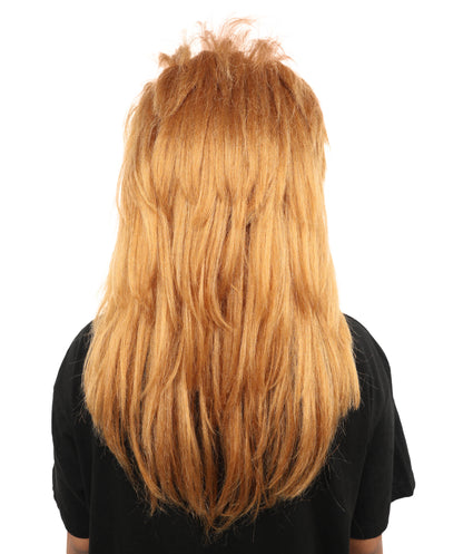 HPO Women’s Long Brown Shag Wig | 80s-Inspired Layered Hairpiece with Capless Cap Design | Ideal for Halloween, Disco, and Pop Star Dress-Up