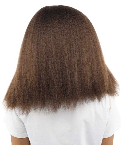 HPO Adult Women's Long Rounded Cartoon Hair Wig | Multiple Color Options | Bubble Bob, Deep Side Part, Heat Friendly Synthetic Strands & Breathable Net | Fancy Dress, Stage Show, Animated Character Events, Halloween & Festival