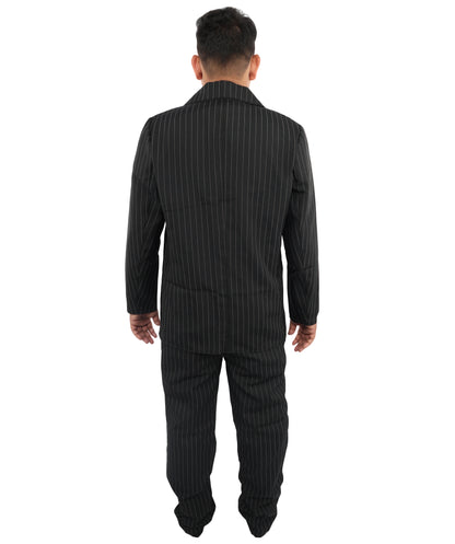 HPO Men's Black Tuxedo Suit Costume  | Formal Top & Pant Cosplay Outfit | Perfect for Halloween Parties & Theme Events