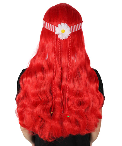 HPO Women's 60's Long Multiple Hippie Groovy Wig, Flame-retardant Synthetic Fiber