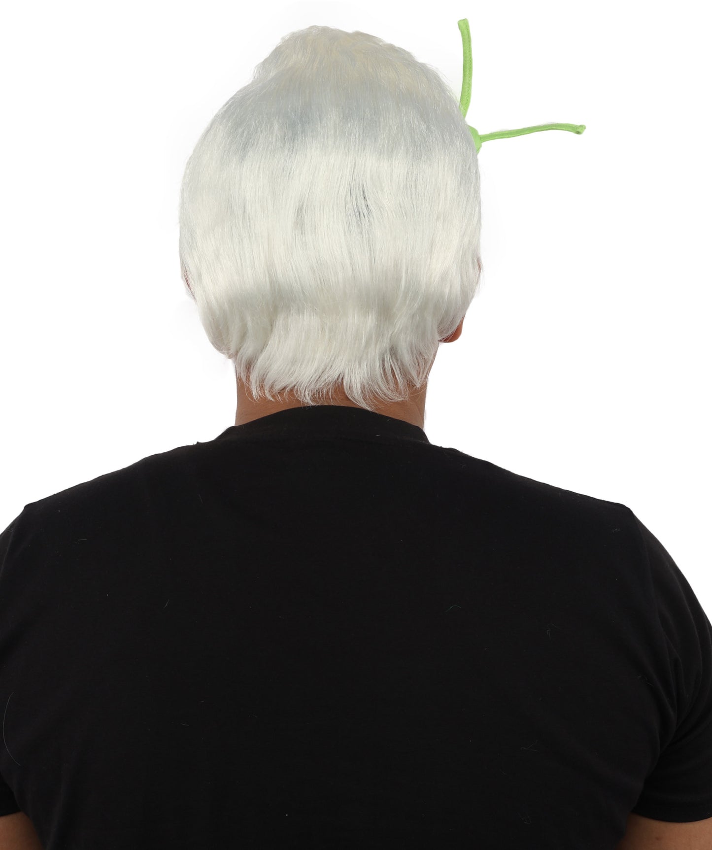 HPO Men's Brain Slug Orange Wig | Medium Spiked Synthetic Hair with Attached Green Alien Plush and Messy Texture | Sci-Fi Cosplay, Halloween, Cartoon Theme Party, and Funny Costume Accessories