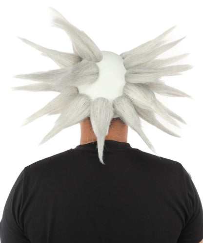HPO Adult Men's Spiky Bald Illusion Wig | Multiple Color Options  |  Two-tone vibrant hue, create of synthetic fiber, stiff spiked volume, integrated forehead piece | Party, Halloween, theater, drag, performance, costume events