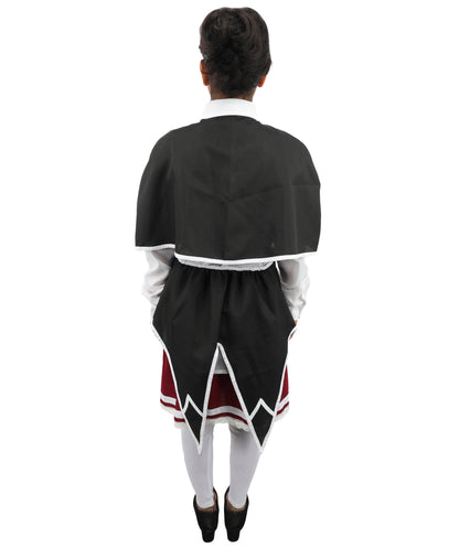 HPO Women's Anime Manga Series Protagonist Red Uniform Costume Set, Suitable for Halloween, Flame-retardant Synthetic Fabric