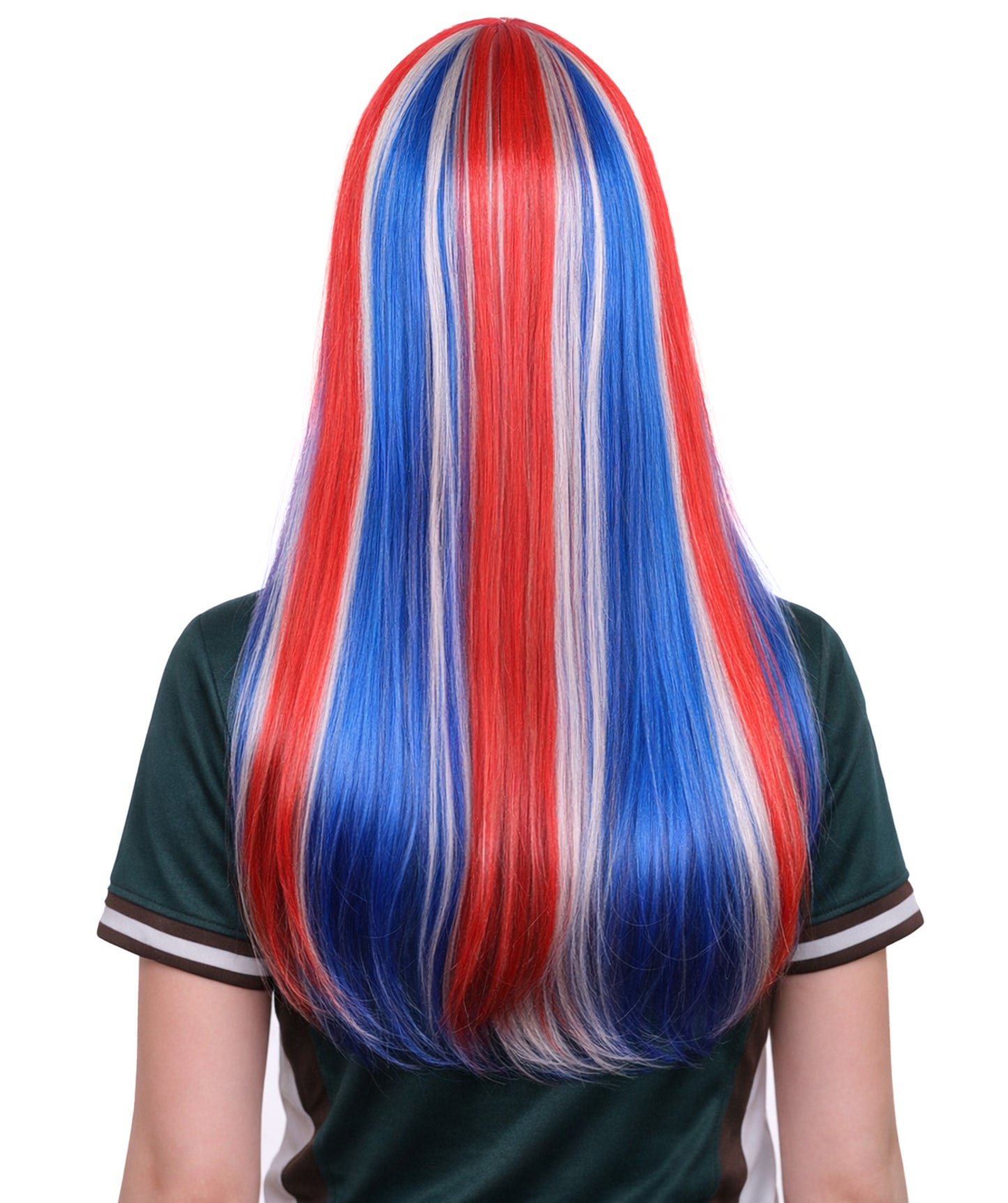 Iceland Flag Sport Party Long Bob Wig | National Pride | Premium Breathable Capless Cap