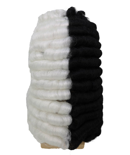 Colonial Men Judge Curly Long White Wig | Premium Breathable Capless Cap