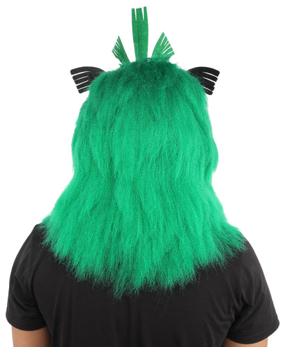 HPO Adults Parrot Mascot Costume Full-Body Furry Bird Jumpsuit with Mask - Green & White Parrot Costume Set with Furry Full-Body Jumpsuit and Character Mask for Halloween Cosplay Parties & Events