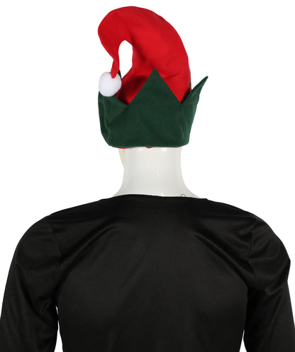 HPO Unisex Classic Velvet Christmas Santa Hat | Soft Red and green Festive Holiday Hat | Ideal for Holiday fun