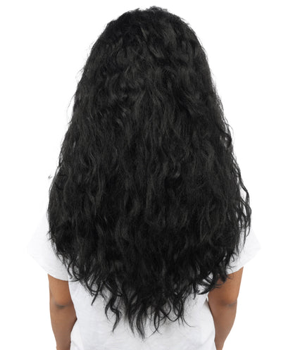 HPO Women’s Pink Long Wavy Wig | 25 Inch Long Hair with Capless Cap Design | Ideal for Playful at Halloween Cosplay, and Themed Parties