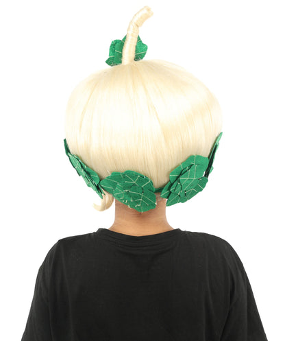 HPO Adult Women's Sculpted Pumpkin Show Wig | Multiple Color Options | Create of synthetic fiber, massive spherical updo with green leaf accents, breathable base | Halloween, theater, drag, performance, party, costume events