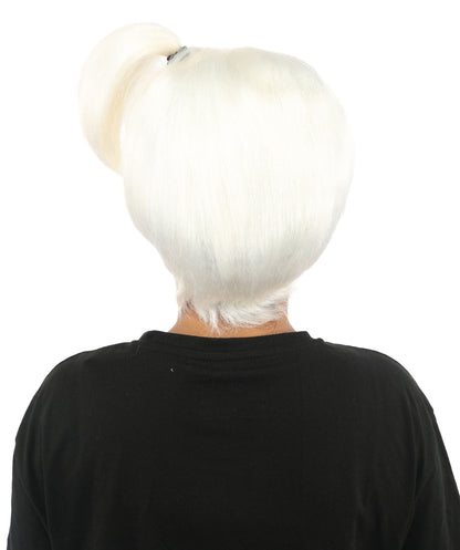 HPO Adult Women's Anime Trainer Character Wig | Vibrant hue multicolor options, create of synthetic fiber, short choppy bob with high side ponytail, breathable base | Cosplay, Halloween, theater, party, performance, costume events