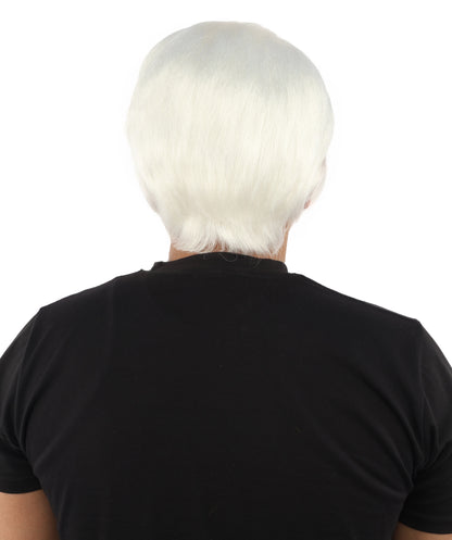 HPO Men’s Blonde Wig with Long Side Bangs  | Flame-retardant Synthetic | Ideal for Cosplay, Halloween & Party Looks