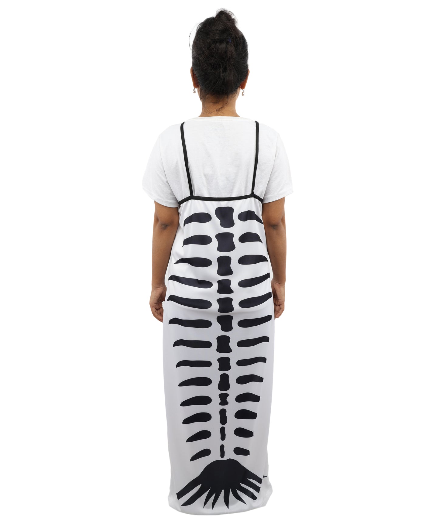 HPO Women's Skeleton Mermaid Black & White Costume – Gothic Ocean Inspired Dress with Skeletal Print & Skirt | Party, Cosplay & Dress-Up